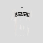 T-Shirt In Cotton Jersey-Greca Print - White-Black