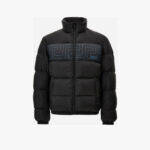 Jacket/Vest In Solid Black Fabric-Versace Greek Key Print - Black
