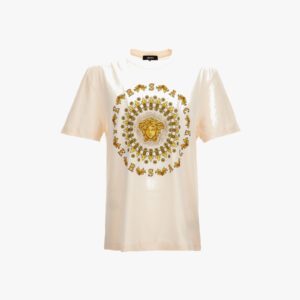 T-Shirt In Jersey Fabric-Versace Via Gesu' Print