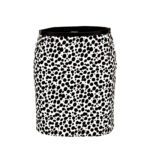 Skirt Leather In Dalmatian Effect Calf Leather