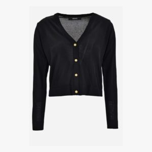 Knit Sweater In Medusa Embroidery Viscose Blend - Black