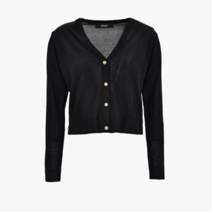 Knit Sweater In Medusa Embroidery Viscose Blend - Black