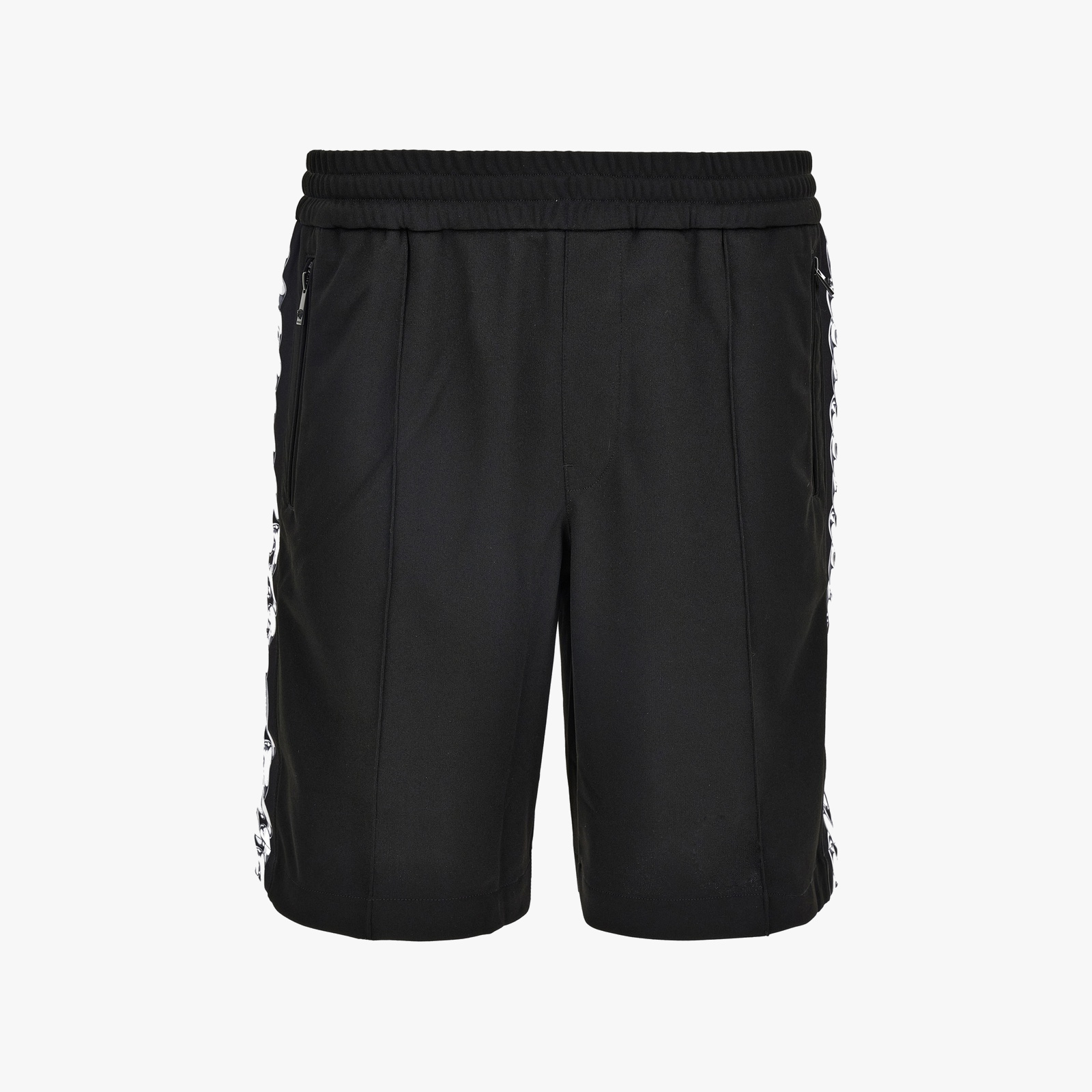 Sweatpant In Compact Techno Jersey Fabric-Chain Print Inserts - Black-Grey Sweatpant In Compact Techno Jersey Fabric-Chain Print Inserts - Black-Grey
