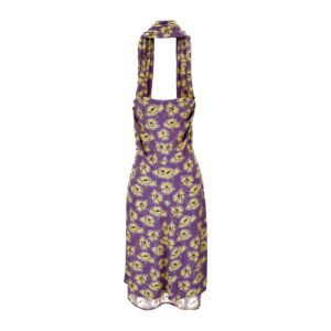 Dress In Stretch Crepe Jersey Print Poppies Allover