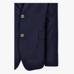 Formal Jacket In Wool Canvas Fabric - Navy