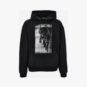 Sweatshirt In Tessuto Felpa Non Garzata + Stampa Medusa Via Gesu' - Black