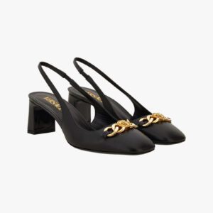 Icon Chain Sling Back In Calf Leather