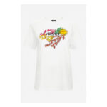 T-Shirt In Jersey With Versace Palm Print - White-Multicolor