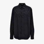Informal Shirt In Plain Poplin Fabric-Printed Inserts - Black-Gold