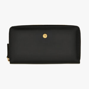 Wallet In Calf Leather - Black-Versace Gold