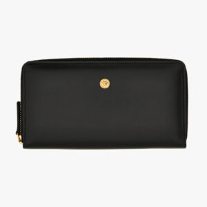 Wallet In Calf Leather - Black-Versace Gold