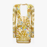 Dress In Underwater Barocco Foulard On Responsible Viscose Liquid Jersey - Multicolor