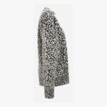 Knit Sweater In Responsible Wool And Mohair Dalmatian Jacquard - White-Black