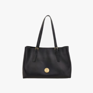 Tote In Calf Leather - Black-Versace Gold
