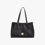 Tote In Calf Leather - Black-Versace Gold
