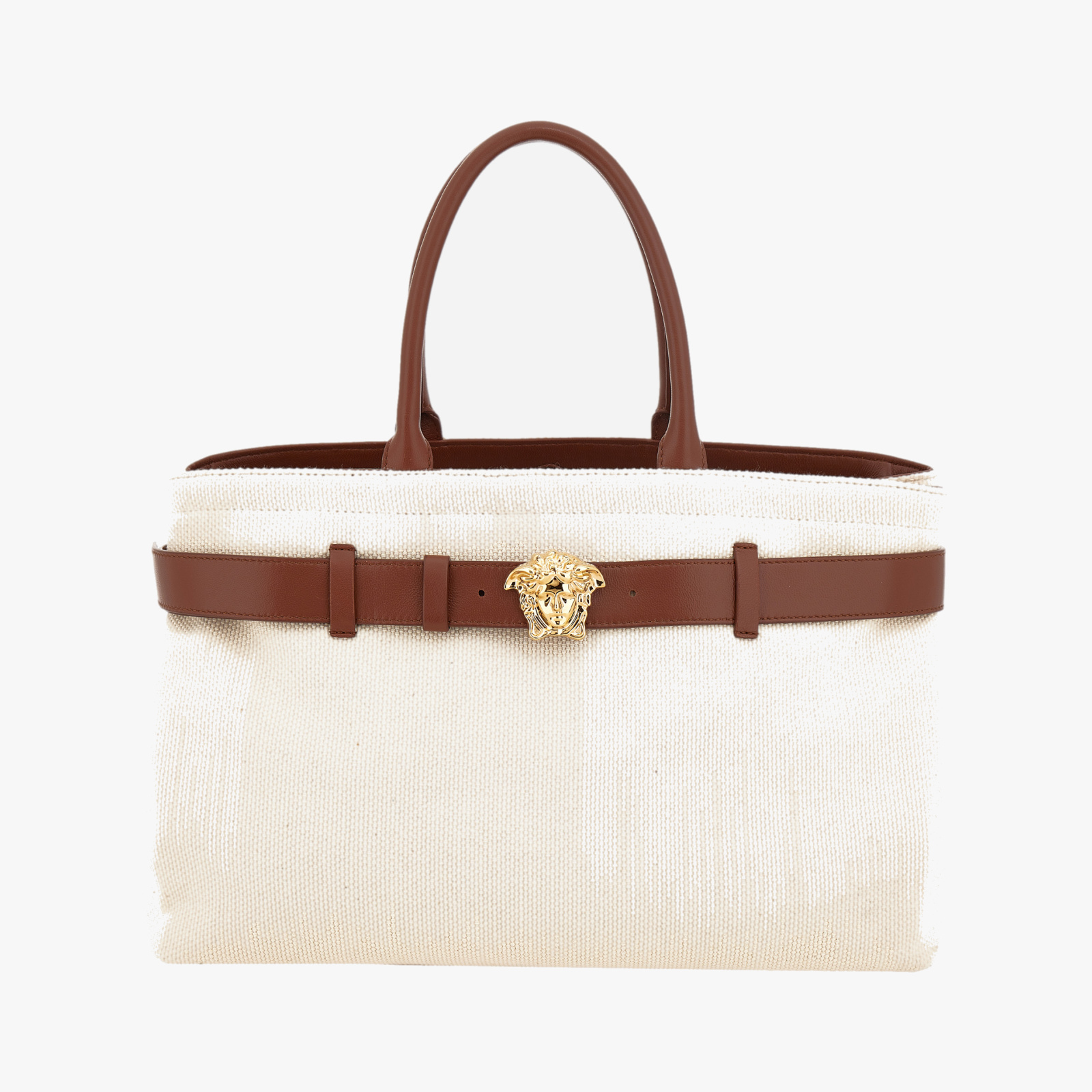 La Medusa Large Tote In Fabric-Calf Leather La Medusa Large Tote In Fabric-Calf Leather