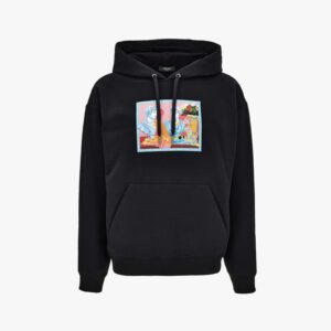 Sweatshirt In Non-Brushed Sweat Fabric-Versace Gallery Print - Black-Print