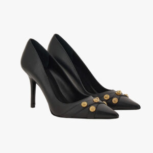 Pump In Calf Leather - Black-Versace Gold