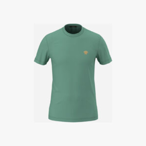 T-Shirt In Compact Cotton Jersey Fabric-Medusa Pop Embroidery - Green