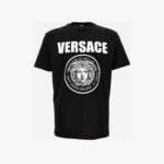 T-Shirt In Jersey Fabric + Medusa Rock Print - Black-White