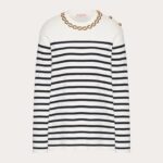 Partial Embroidery – Navy/avorio