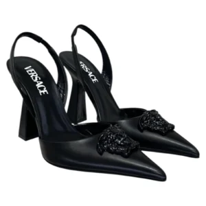 Versace Sling Back T105 Calf Leather 1001207 - Black, 36