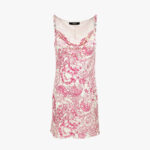 Dress In Underwater Barocco Bicolour Allover On Responsible Viscose Liquid Jersey - Eggshelldragonfruit