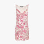 Dress In Underwater Barocco Bicolour Allover On Responsible Viscose Liquid Jersey - Eggshelldragonfruit