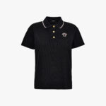T-Shirt In Piquet Fabric - Black-Pastel Pink