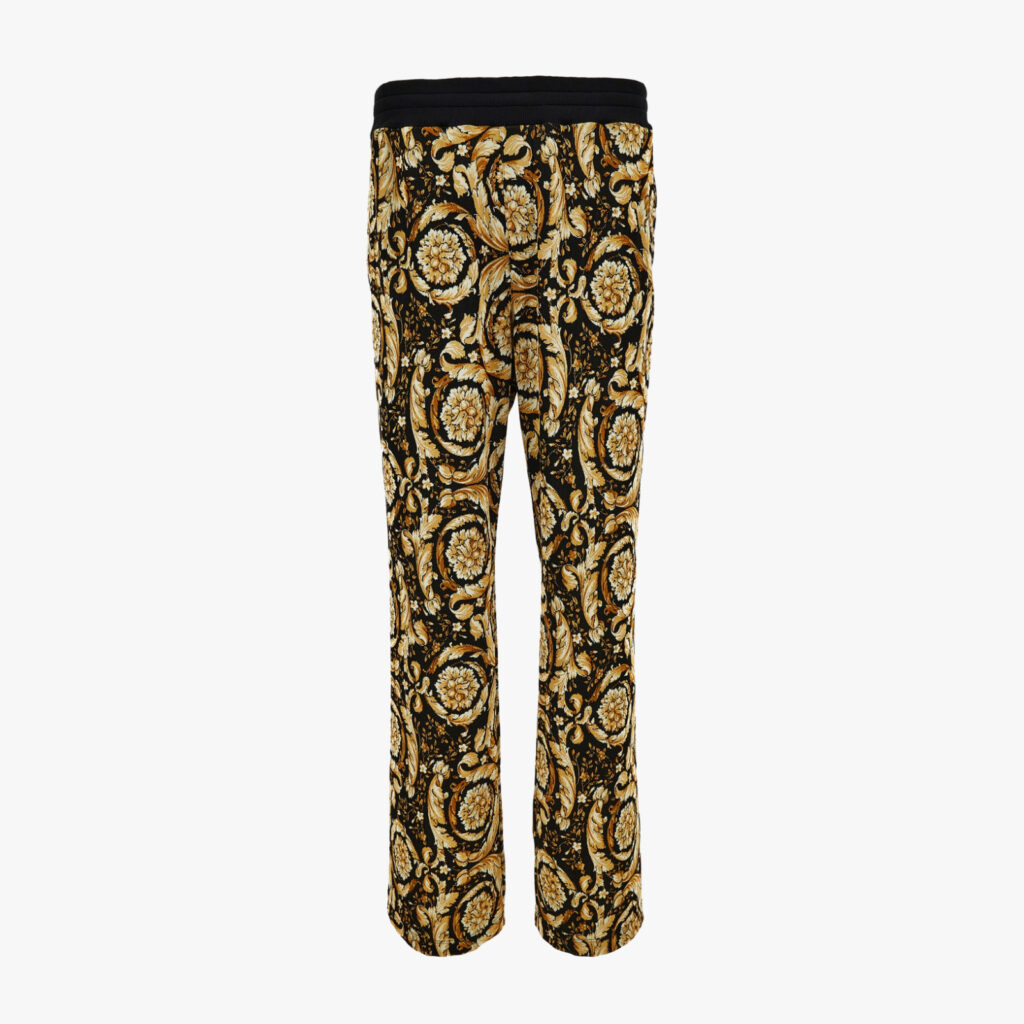 Sweatpant In Barocco Jacquard Fabric - Black-Gold
