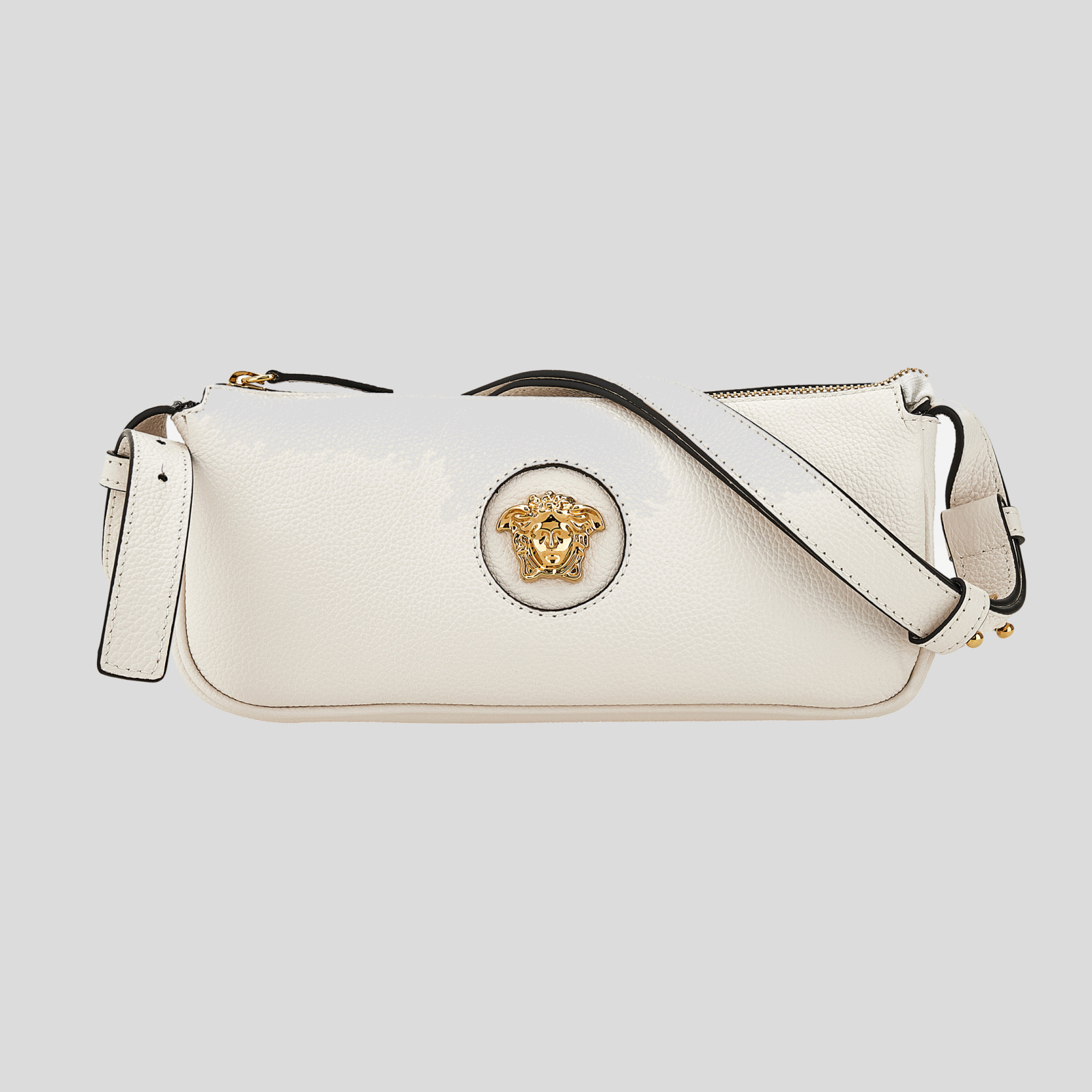Bag In Grainy Calf Leather - Optical White-Versace Gold Bag In Grainy Calf Leather - Optical White-Versace Gold
