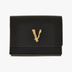 Wallet In Calf Leather - Black-Versace Gold