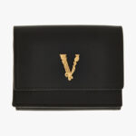 Wallet In Calf Leather - Black-Versace Gold