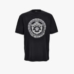 T-Shirt In Jersey Fabric-Chain Print Crest - Black-White-Grey