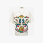 Informal Shirt In Poplin Fabric Coral Theatre Crest Print - Multicolor