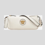 Bag In Grainy Calf Leather - Optical White-Versace Gold