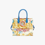 Tote In Fabric+Calf Leather - Eggshellguavamulticolor-Palladium