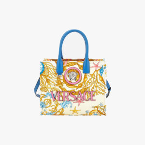 Tote In Fabric+Calf Leather - Eggshellguavamulticolor-Palladium
