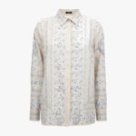 Formal Shirt In Twill Poly Medusa Chain Print - Champagne-Grey
