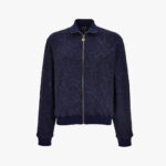 Sweatshirt In Baroque Towel Stitch Jacquard Fabric - Blue