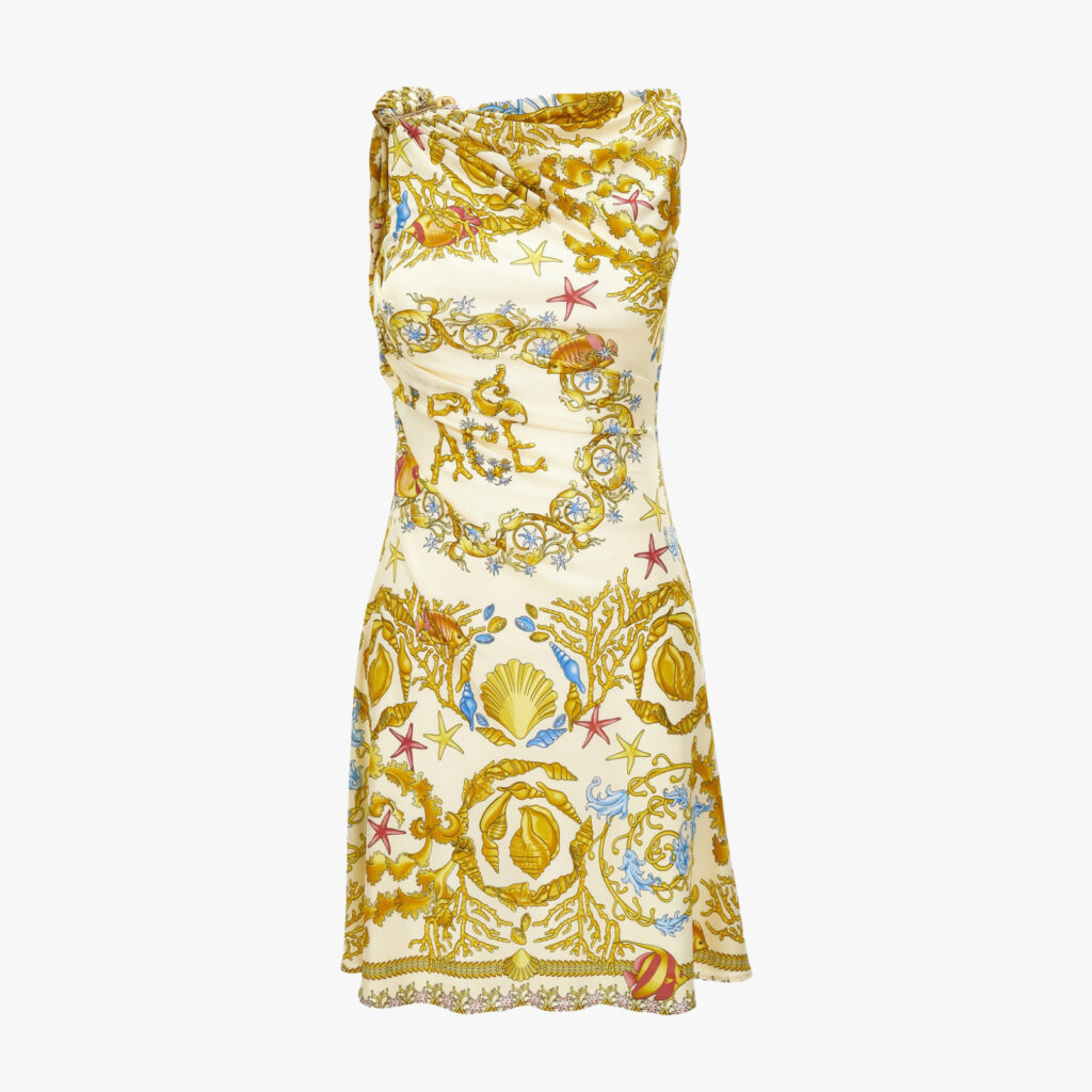 Dress In Underwater Barocco Foulard On Responsible Viscose Liquid Jersey - Multicolor