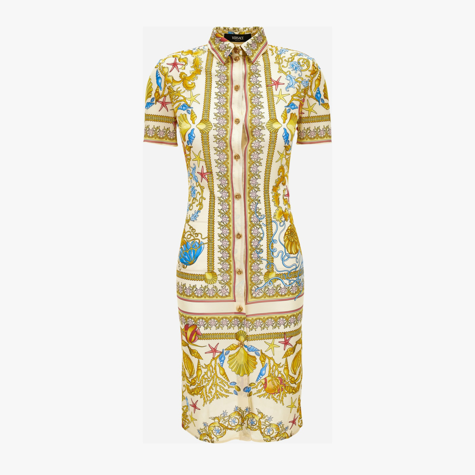 Dress In Underwater Barocco Foulard On Responsible Viscose Liquid Jersey - Multicolor Dress In Underwater Barocco Foulard On Responsible Viscose Liquid Jersey - Multicolor
