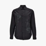 Shirt In Cotton Poplin + Lurex And Bead Embroidery - Black