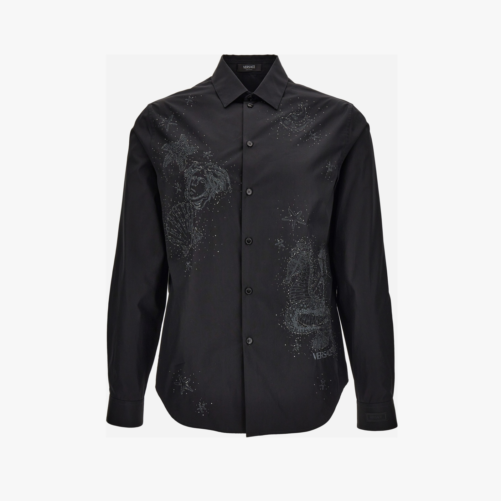 Shirt In Cotton Poplin + Lurex And Bead Embroidery - Black Shirt In Cotton Poplin + Lurex And Bead Embroidery - Black