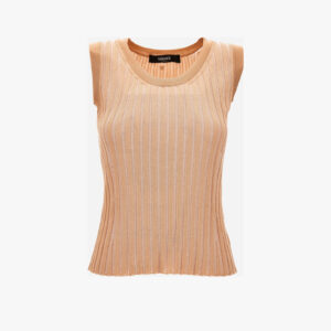 Knit Top In Ribs Vanise' Viscose Blend - Nude