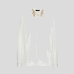 Informal Shirt In Poplin Fabric-Embroidered Collar - White