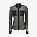 Informal Shirt In Silk Creponne - Black