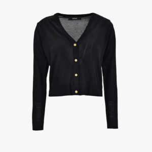 Knit Sweater In Medusa Embroidery Viscose Blend - Black