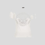 T-Shirt In Cotton Jersey Fabric With Medusa Rhinestone Embroidery-Studs - White-Crystal