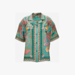 Informal Shirt In Underwater Barocco Foulard On Silk Twill - Green